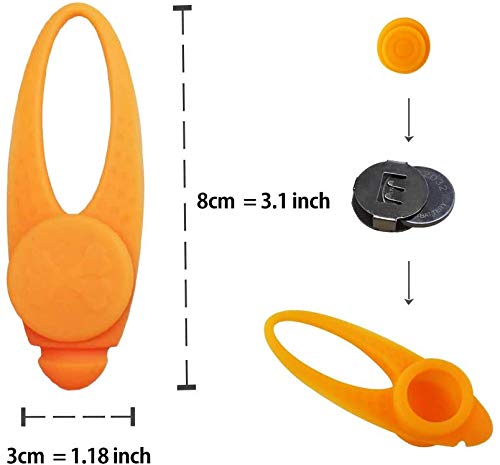 LaRoo Safety LED-Flashing Light for Dogs, Cats, LED-Light Pendant Keyring, Clip on Dog Collar Charms Blinker Light Waterproof Safety Light for Walking the Dog and Outdoor Sports Silicon orange - PawsPlanet Australia