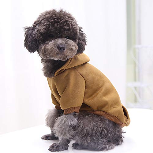 Idepet Dog Clothes Pet Dog Hoodies for Small Dogs Vest Chihuahua Clothes Warm Coat Jacket Autumn Puppy Outfits Cat Clothing Dogs Clothing Coffee - PawsPlanet Australia