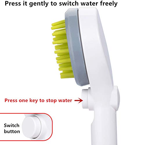 [Australia] - Esing Pet Combing Shower Sprayer,Water Sprinkler Brush for Dogs and Cats,Puppy Bath Scrubber,Handheld Grooming Shower Head with Soft Massage Needles Grey 