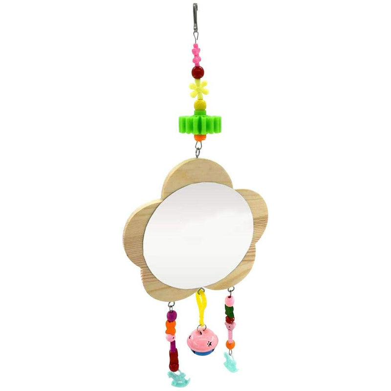 Bird Mirror Bird Mirror Hanging Bell Chicken Toy Hanging Chicken Mirror Toy With Bell Wooden Pecking Toy For Chicks Hens Coop And Small Birds - PawsPlanet Australia