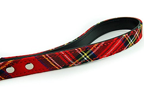 Pet Palace SALE Tartan Plaid fabric Dog Lead for dogs proud of their heritage (RED) red - PawsPlanet Australia