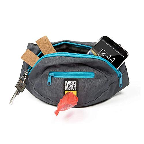 [Australia] - Max & Molly Dog Treat Training Waist Bag, Multi-Compartment Pouch for Storing Treats, Toys and Accessories with Built-in Poop Bag Dispenser, Adjustable Size, Blue 