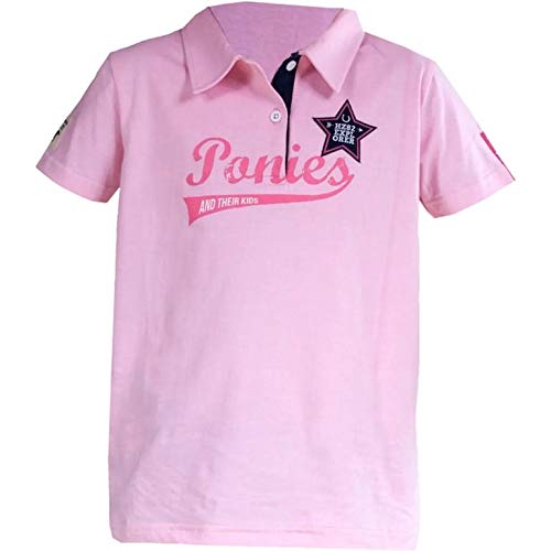 Horze Banji Polo Kids Shirt, 9-10 Pink Lady Light Pink - PawsPlanet Australia