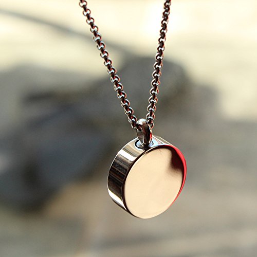 [Australia] - Zahara Memorial Urn Necklace (20 Inches) with Velvet Pouch & Fill Kit | Round Pendant and Chain (Nickel Free) 