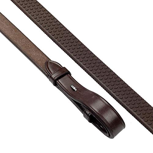 Cwell Equine Durable Quality Rubber Reins Black/Brown Horse/Cob/Pony (Cob, Black) Cob - PawsPlanet Australia