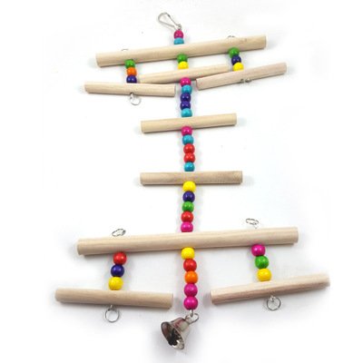 [Australia] - Hypeety Wooden Swings Toy Bridge Perches Stand Ladder for Small Birds Budgie Parakeet Cockatiel Cage Accessories Pet Chewing Hanging Toy Hanging string toy 