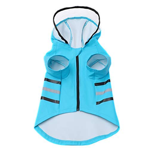 Wizland Dog Raincoat Dog Rain Jacket with Hood Lightweight Waterproof Jacket X-Small to XX-Large Dogs and Puppies(Blue,L) Large Blue - PawsPlanet Australia