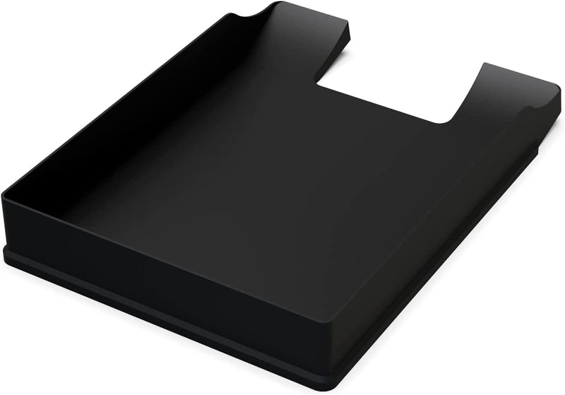 Detectalia Document Trays Black A4 - Stackable Desk Organizer - Plastic Office Tray - Paper Holder - Mail Baskets - 35x25x5.2 cm 1.0 - PawsPlanet Australia
