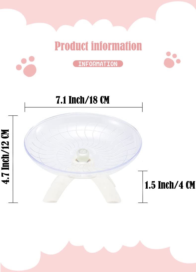 Flying Saucer Hamster Wheel with Silent Spinner,Hamster Running Wheel for Hamster Syrian,Small Guinea Pig,Small Chinchilla,Pet Mice - PawsPlanet Australia