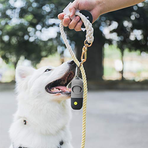 Dog Poop Bag Dispenser with Built-in LED Flashlight and Metal Clip for Leash, Pet Waste Bag Holder, Dog Walking Accessory, Black - PawsPlanet Australia