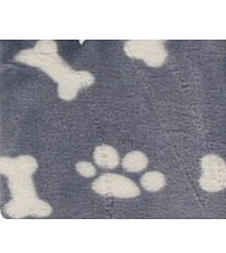 Pet Blanket for Dogs and Cats Small Medium Fleece Flannel Blanket for Pets 100x 85cm - Soft Fluffy Warm Blanket Throw- Cute Dog/Cat Blanket - (Sky Blue Paws & Bones) - PawsPlanet Australia