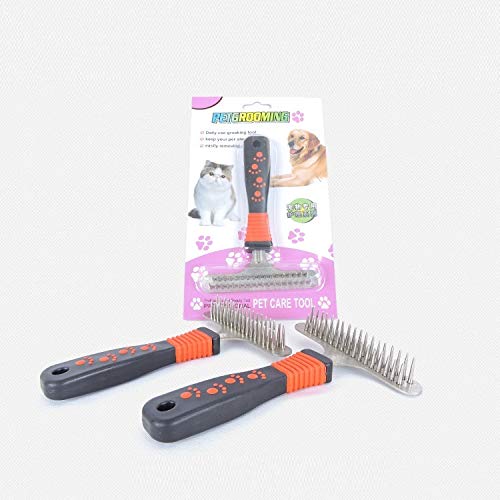 Wvzong Best Professional Pet Grooming Undercoat Rake, Dematting Tool For Large, Medium & Small Dogs & Cats, Removes Loose Undercoat, Mats and Tangled Hair - PawsPlanet Australia