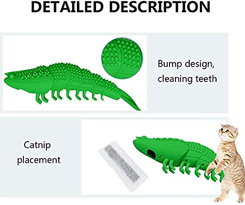 [Australia] - New Upgrade Models Pet Shrimp Shape Cat Toothbrush with Catnip Chewing Toy, Eco-Friendly Silicone Molar Stick for Pet Cat, Toys With Cleaning Toothbrush for Cats(2 Catnip Bags and 1 Bell Free) 