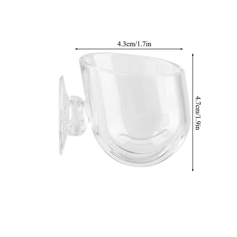 Aquarium Fish Feeder Transparent Acrylic Glass Fish Feeding Cup Detachable Durable Fish Food Container with Suction Cup - PawsPlanet Australia