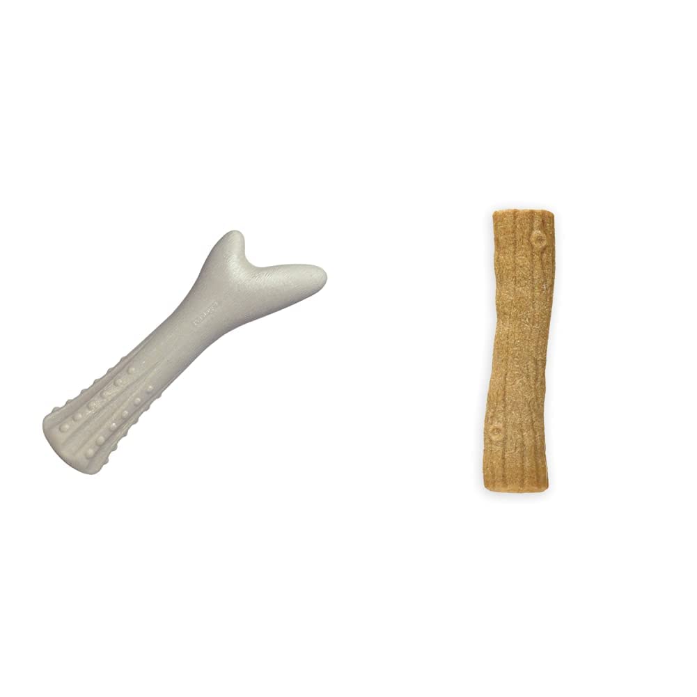 Petstages-Deerhorn Long Lasting Antler Chew Medium & Ruffwood Wood Alternative Dog Chew Toy, Medium - PawsPlanet Australia