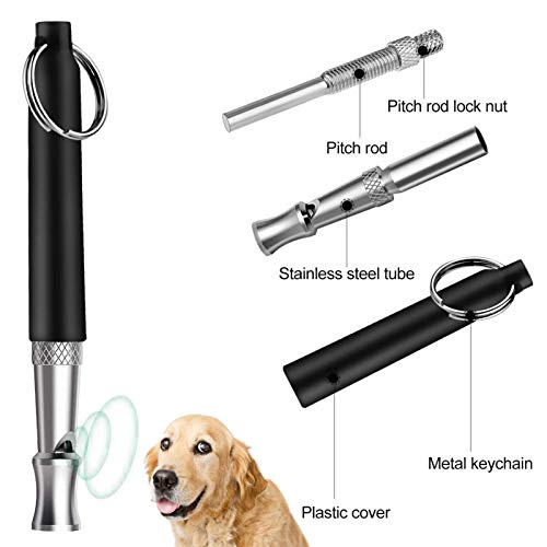 Bcyajdi Dog Whistle, Ultrasonic Dog Training Whistles with Adjustable Pitch Frequencies, Silent Dog Whistles for Recall, Stop Barking, Dog Training, 2 Pack Black - PawsPlanet Australia