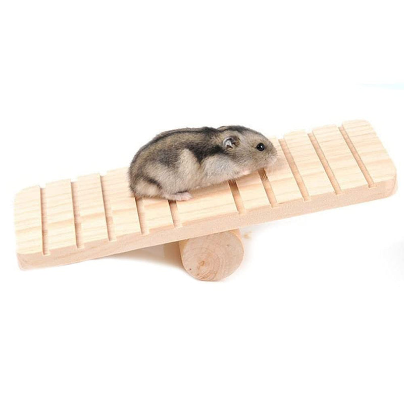 ANCLLO Swing Seesaw Toy for Pet Hamsters, Wooden Chew Climbing Pet Cage Accessories for Chinchilla Ferrets Rodents Small Animals, Gift for Small Animals, Mouse, Rats, Chinchilla, Gerbils - PawsPlanet Australia
