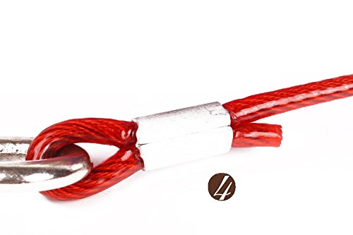 [Australia] - I-Fashion Heavy-Duty Pet Tie-Out Cable for Dog up to 170 lbs-10 feet long dog leash for Dog Training Red 