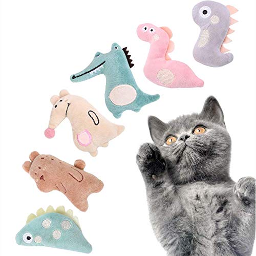 N\A 6 Pieces Cats Catnip Toy Plush Cat Toy for Cat Kitten Teeth Cleaning Playing Cat Chewing Pet Play Toy - PawsPlanet Australia