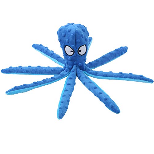 CPYOSN Squeaky Dog Toys Octopus - No Stuffing Crinkle Plush Dog Chew Toys for Puppy Teething, Durable Interactive Dog Toys for Small, Medium and Large Dogs Blue - PawsPlanet Australia