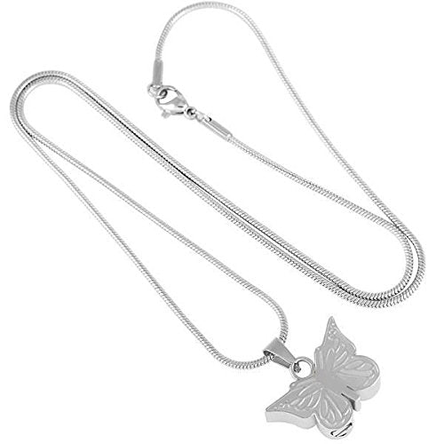 Cherished Urns Silver Butterfly Memorial Ash Keepsake Cremation Pendant - PawsPlanet Australia