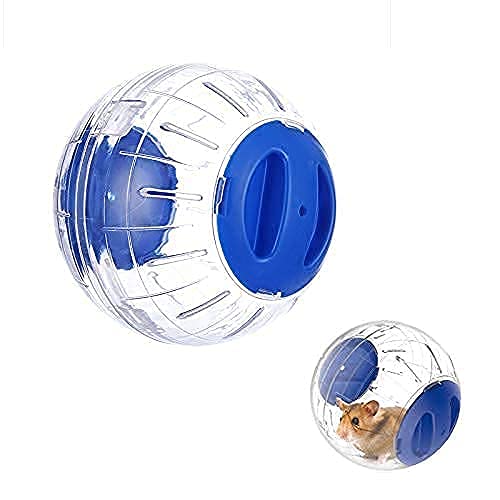 WNZQK Big Silent Hamster Exercise Ball 5.91 Inch ，Rat Chinchilla Mice Jogging Training Crystal Ball， Small Animals Cage Accessories Dog Cat Toys Blue - PawsPlanet Australia