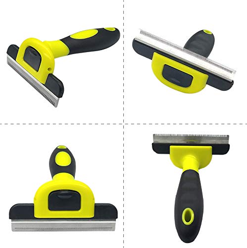 QiCheng&LYS The fur brush is suitable for cats and dogs to remove loose hair and hair. (Yellow, 66mm) - PawsPlanet Australia