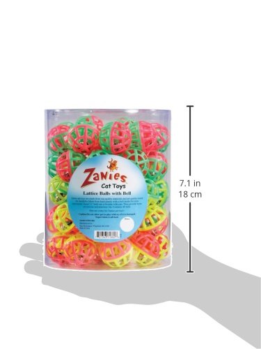 [Australia] - Zanies Plastic Lattice Balls Cat Toy Canister, 50-Pack 