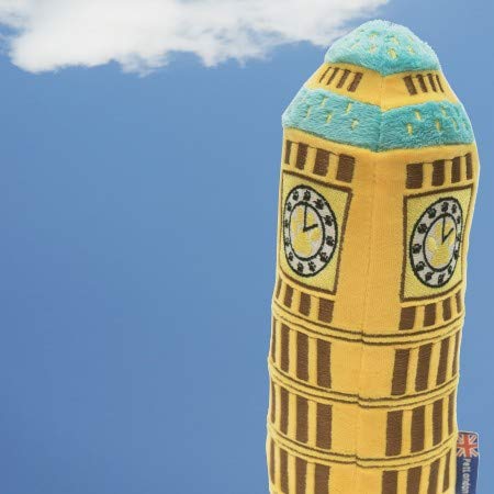 PetLondon British Big Ben London Clock Tower Plush Dog and Puppy Toy 6" With Squeaker, Landmark Parliament Cute Fun London Landmark UK Dog Interactive Toy - PawsPlanet Australia