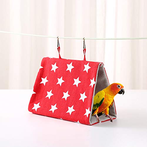 MJEMS Bird Nest House -Parrot Hanging Hammock Winter Warm Velvet Shed Hut Cage House Plush Fluffy Birds Hideaway Sleeping Bed for Parrot Parakeet Budgies,Lovebird Cockatiels Small Red - PawsPlanet Australia