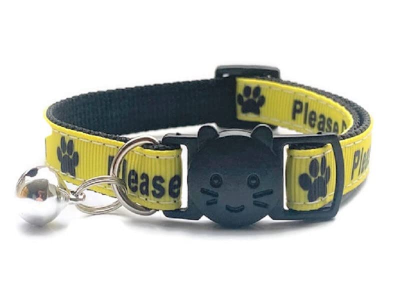 Cat collars with bells | Worded Cat Collars - Please Do Not Feed Me/I Am Microchipped | Secure quick release buckle | ZACAL Cat Collars (3 pieces) 07 Yellow 01. Please Do Not Feed Me (3 pieces) - PawsPlanet Australia