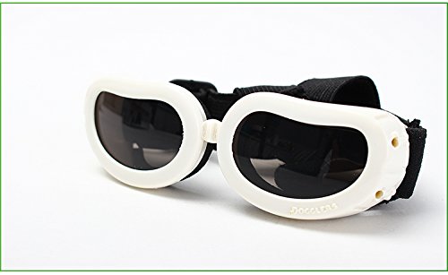 [Australia] - Outdoor Dog Sunglasses Anti-UV Eye Protection Goggles Waterproof Windproof Anti-Fog for Small Pet Puppy Cat White 