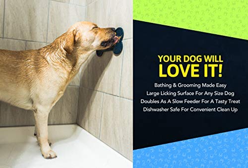 [Australia] - Dog Bath Distraction - Bath Distraction For Dogs | Bone Shaped Dog Lick Pad | Dog Distraction Lick Pad For Easy, No-Stress Dog Bathing Time | Bath To The Bone Dog Treat Pad For Dog Grooming 