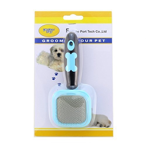 PETPAWJOY Slicker Brush for CAT Dog Massage Brush Deshedding Brush Grooming Brush for Yorkie Poodle Maltese Puppy Guinea Pig Rabbit Gently Removes Loose Undercoat and, fits Long and Short Hair Coat One Size Blue - PawsPlanet Australia