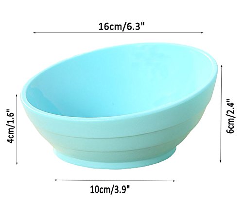 Da Jia Inc Premium Quality Tilted Pet Bowl for Cats Small Animals with Anti-skid Rubber (Blue) Blue - PawsPlanet Australia