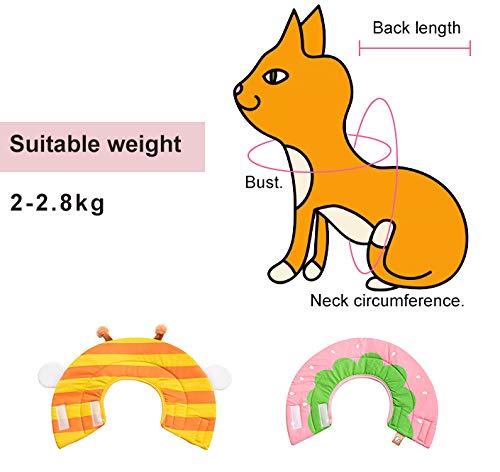 MA Keleily Cute Pet Cone Collar Soft Cat Recovery Collar Adjustable Dog Neck Collar Comfortable Pet Recovery Collars Washable Cat Protective Collar Anti-Bite Cone Collar for Cat, Dog, Strawberry-S pink strawberry - PawsPlanet Australia