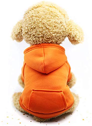 Befx Dog Clothes Pet Dog Hoodies Only for Puppy Small Dogs Coat Soft Fleece Warm Puppy Clothes Vest Chihuahua Clothes Coat Jacket Sweatshirts Puppy Outfits Cat Clothing Dogs Clothing,Read Size Firstly XS (Chest Girth 10.63" , Back Length 6.30") Orange - PawsPlanet Australia