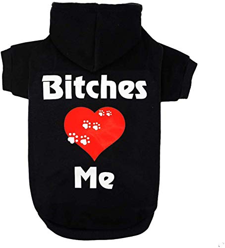 APTPET Dog Hoodie for Small to Large Dogs, Cats, Pet Warm Clothes Sweatershirt Coat for Cats, Puppies Bitches love me X-Small - PawsPlanet Australia