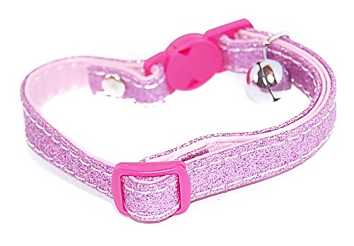 Pet Palace® "Glitter Kitty Cat Kitten Collar for cats who relish the nightlife plus FREE cute catnip mouse toy! (PERKY PINK) PERKY PINK - PawsPlanet Australia