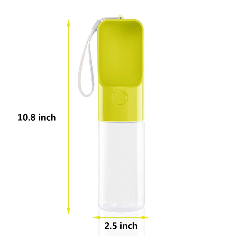 [Australia] - LitaiL Pet Water Bottle for Walking Outdoor Portable Travel Cat Dog Hiking Water Bottle Bowl Durable High-Capacity (15oz) BPA Free Pet Hot Water Dispenser (Green) Green 