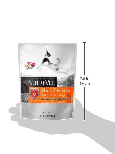 Nutri-Vet Shed Defense Soft Chews for Dogs | Supports Normal Shedding and Healthy Coat | 60 Soft Chews - PawsPlanet Australia