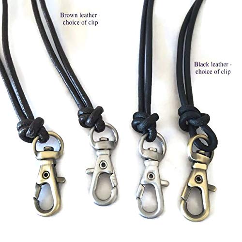 Logan Whistles Adjustable leather cord lanyard; swivel clip; black (Black brass clip) Black brass clip - PawsPlanet Australia