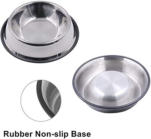 Jenell Anti Skid Stainless Steel Pet Dog Cat Feeding Food Water Bowl Dish Sizes (Small) Small - PawsPlanet Australia