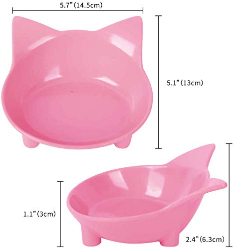 SUOXU Cat Bowls, Anti-slip Multi-purpose Pet Feeding Bowl,Pet Water Bowl Cat Feeding Bowl, 3-Pack Color Cat Dish Cat Food Bowl 3pcs - PawsPlanet Australia