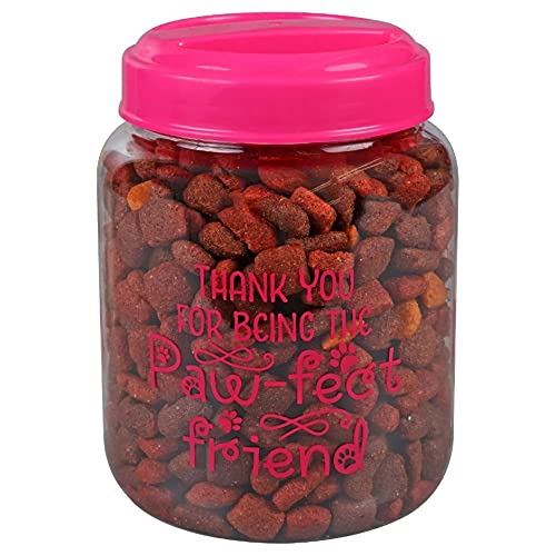 CGT BPA-Free Plastic Airtight Dog Cat Pet Treat & Food Storage Containers Canisters Pink & Blue Thank You for Being The Paw FECT Friend You had me at Woof Slogans (Set of 2) - PawsPlanet Australia