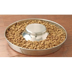 [Australia] - Leather Brothers Stainless Steel Puppy Feeding Saucer, 15-Inch 15" 