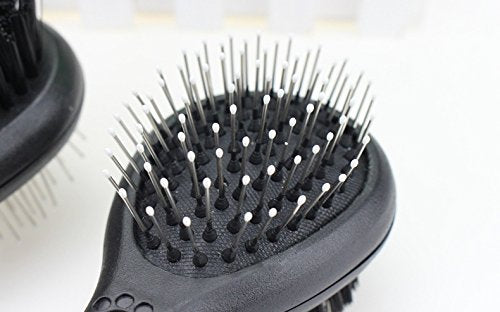 [Australia] - Fast and Good Professional Double Sided Pin & Bristle Combo Brush for Dogs & Cats, Grooming Comb for Cleaning Shedding & Dirt Short Medium or Long Hair+ Durable Slider Storage Bag Small 