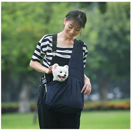 Qchomee Dog Sling Cat Pet Carrier Hand Free Shoulder Tote Bag for Dog Cat Puppy Doggy Small Animals Adjustable Padded Shoulder Strap with Front Pocket Dog Carry for Outdoor Walking Carrying Travel M Black - PawsPlanet Australia