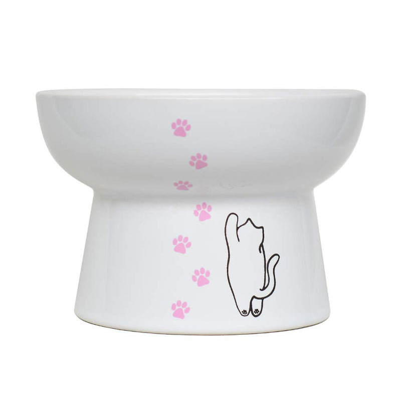 Raised Cat Bowl,Elevated, Porcelain Made, Pet Supplies, Backflow Prevention, Stress Free, Small to Medium, Safety Choice for Your lovely pet, Superior for Wet and Dry Food - PawsPlanet Australia