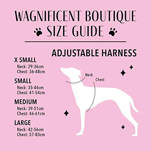 Wagnificent Boutique Adjustable Dog Harness Lightweight Comfortable Neoprene Soft Pet Vest with Durable Metal D-Ring to Attach a Leash featuring unique space pups design Medium - PawsPlanet Australia